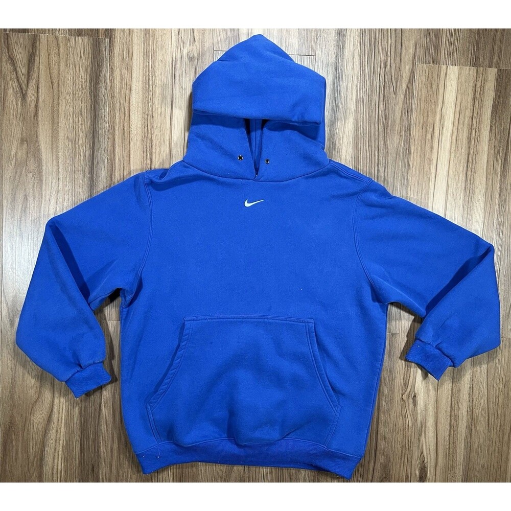Nike Center Swoosh Hoodie Womans-XL Blue Pullover Sweatshirt
